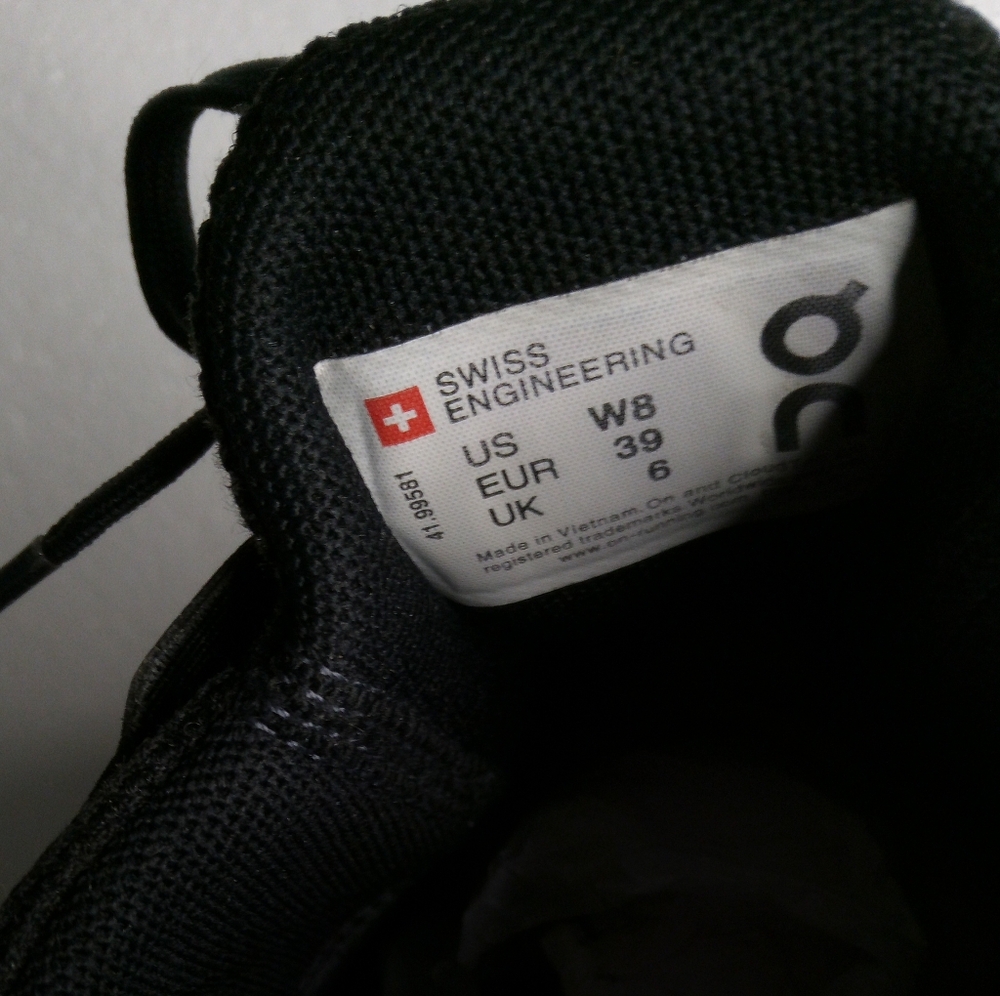 On Running Black and White Sneakers - Picture 7 of 8